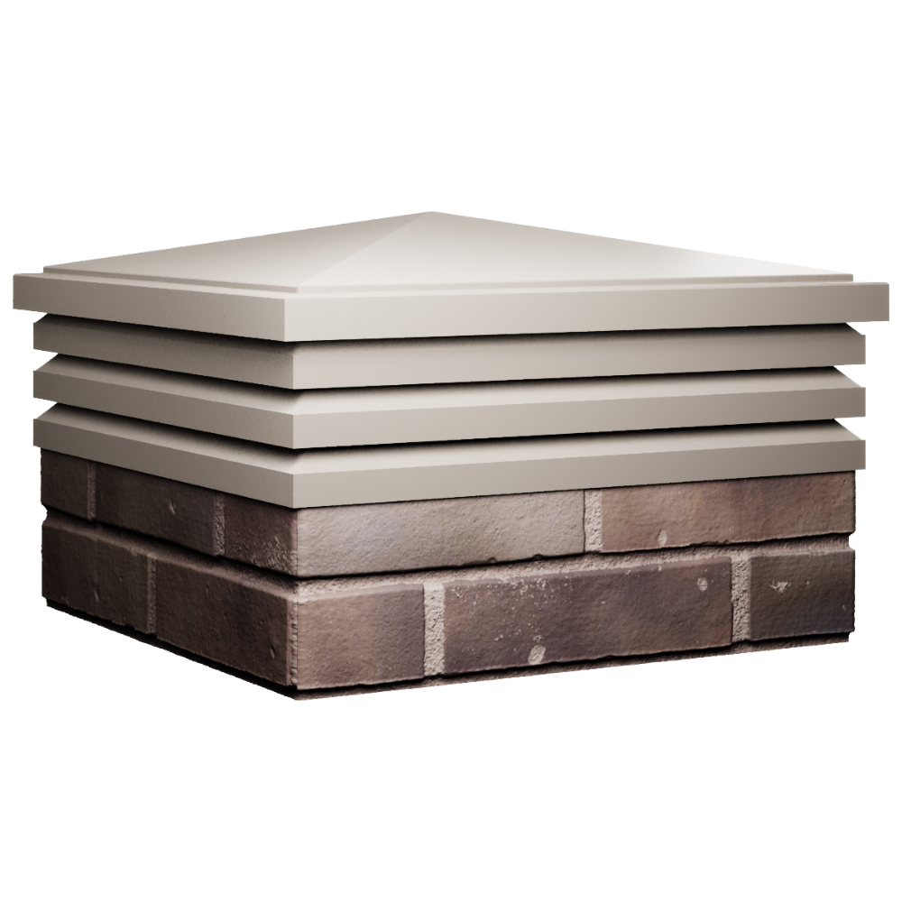 Колпак Zking Бона ХайТек Бежевый на столб 2х2 кирпича (513х513мм) в Таганроге фото