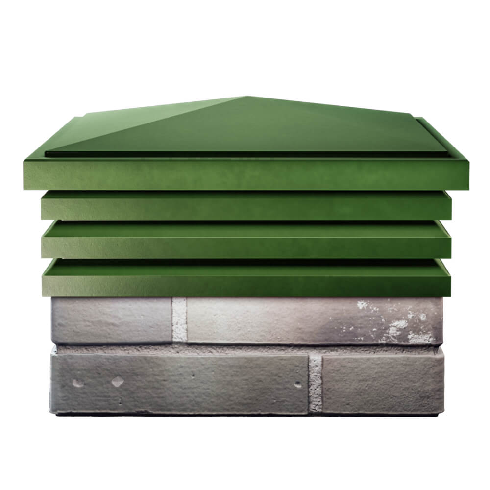 Колпак Zking Бона ХайТек Зеленый на столб 1.5х1.5 кирпича (385х385мм) Таганрог фото