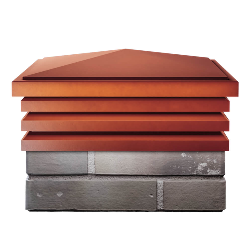 Колпак Zking Бона ХайТек Красный на столб 1.5х1.5 кирпича (385х385мм) Таганрог фото