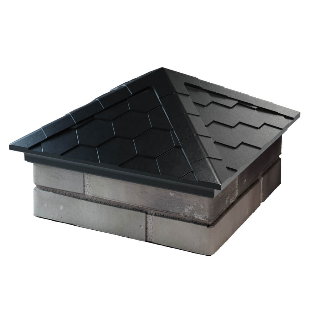 Колпак Zking Эверест Черный на столб 1.5х1.5 кирпича (390х390мм) в Таганроге фото