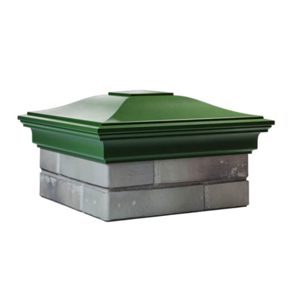 Колпак Zking Монблан Зеленый на столб 1.5х1.5 еврокирпича 0.7НФ (355х355мм) в Таганроге фото