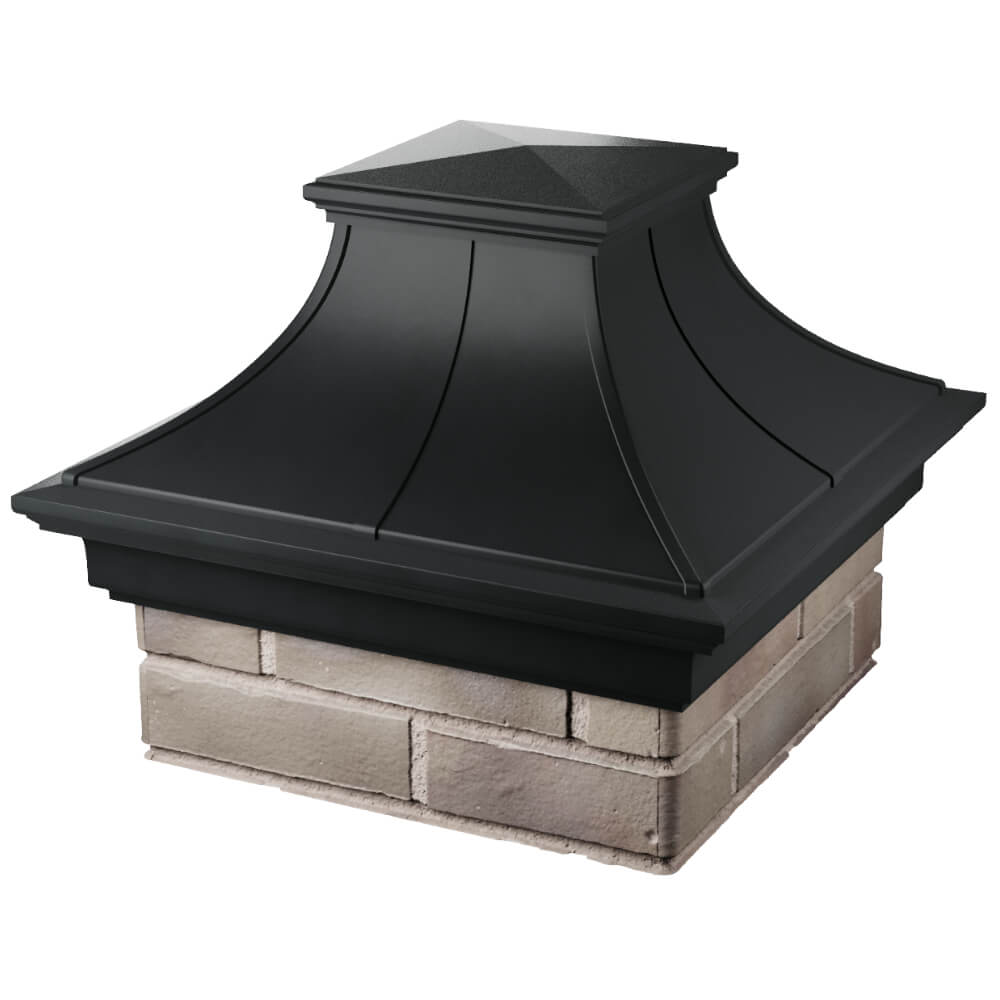 Колпак Zking Монблан Премиум Черный на столб 1.5х1.5 кирпича (385х385мм) в Таганроге фото