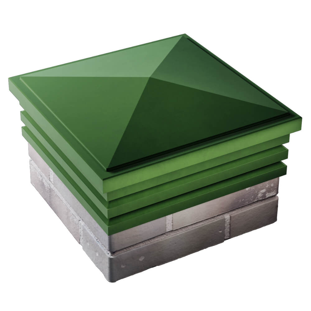 Колпак Zking Бона ХайТек Зеленый на столб 1.5х1.5 кирпича (385х385мм) в Таганроге фото