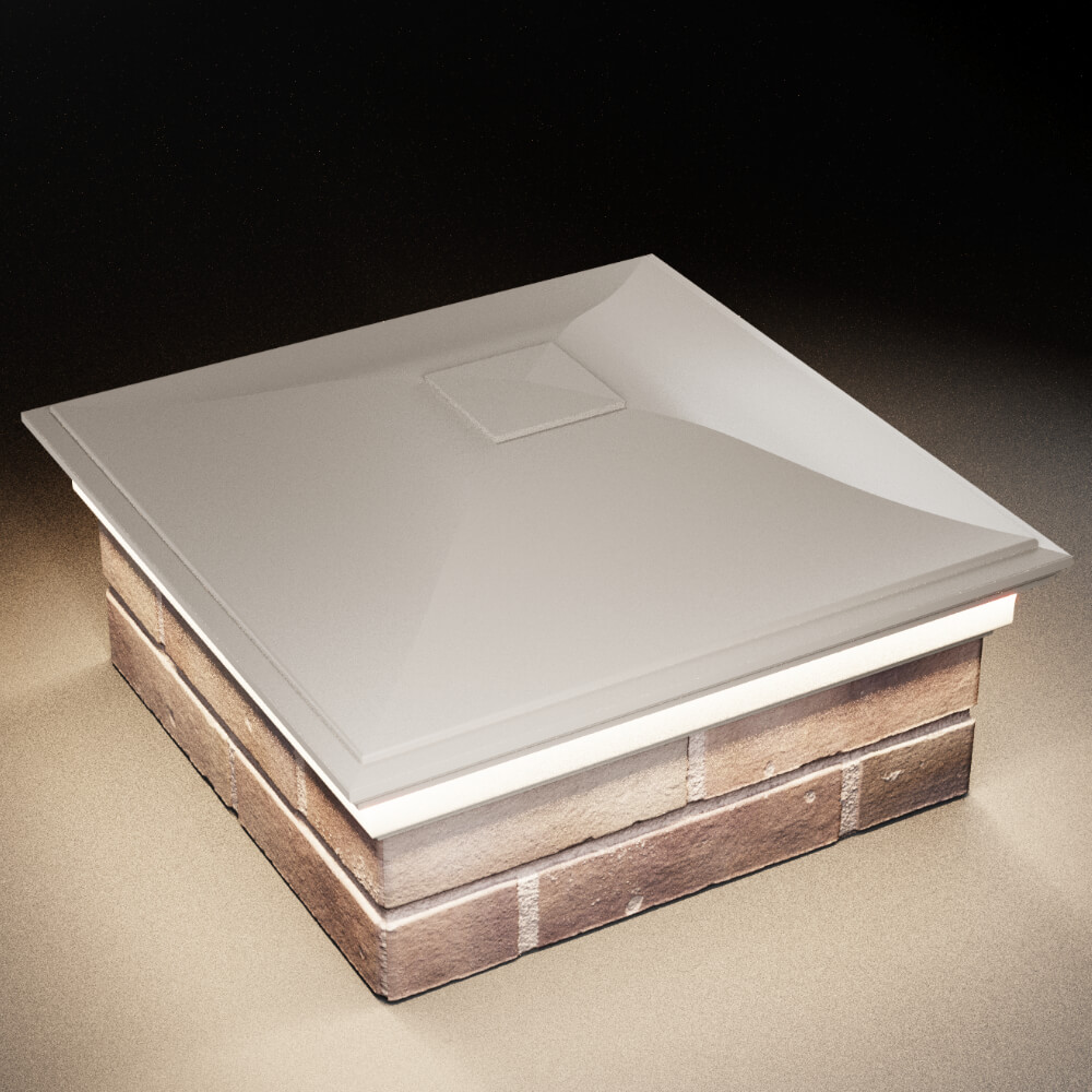 Колпак Zking Монблан Бежевый на столб 2х2 кирпича (515х515мм) c подсветкой в Таганроге фото