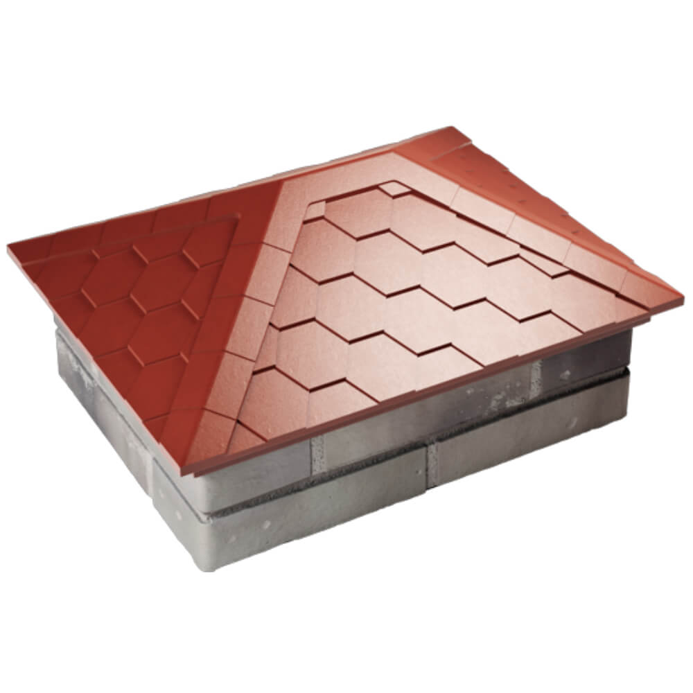 Колпак Zking Эверест Красный на столб 2х1.5 кирпича (520х390мм) Таганрог фото