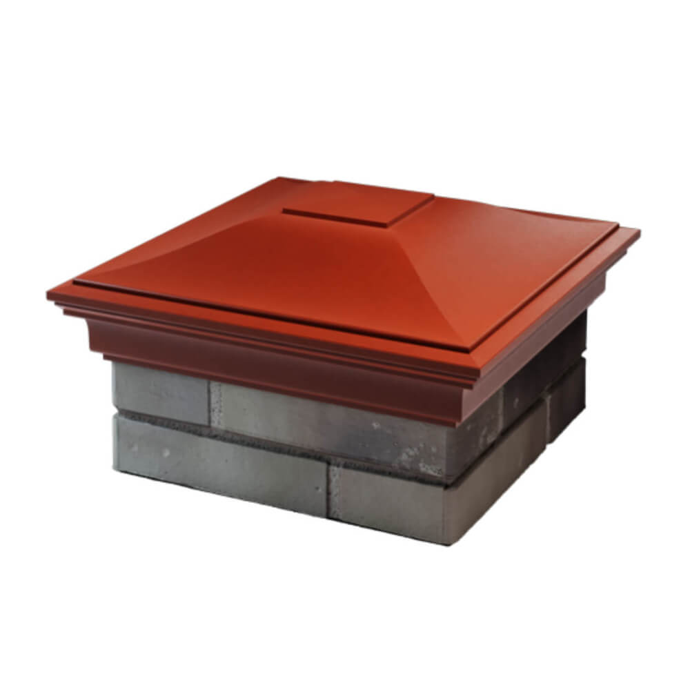 Колпак Zking Монблан Красный на столб 1.5х1.5 еврокирпича 0.7НФ (355х355мм) в Таганроге фото