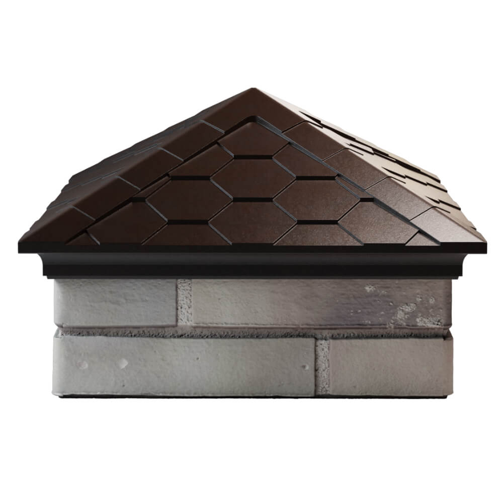 Колпак Zking Эверест Коричневый на столб 1.5х1.5 кирпича (390х390мм) Таганрог фото