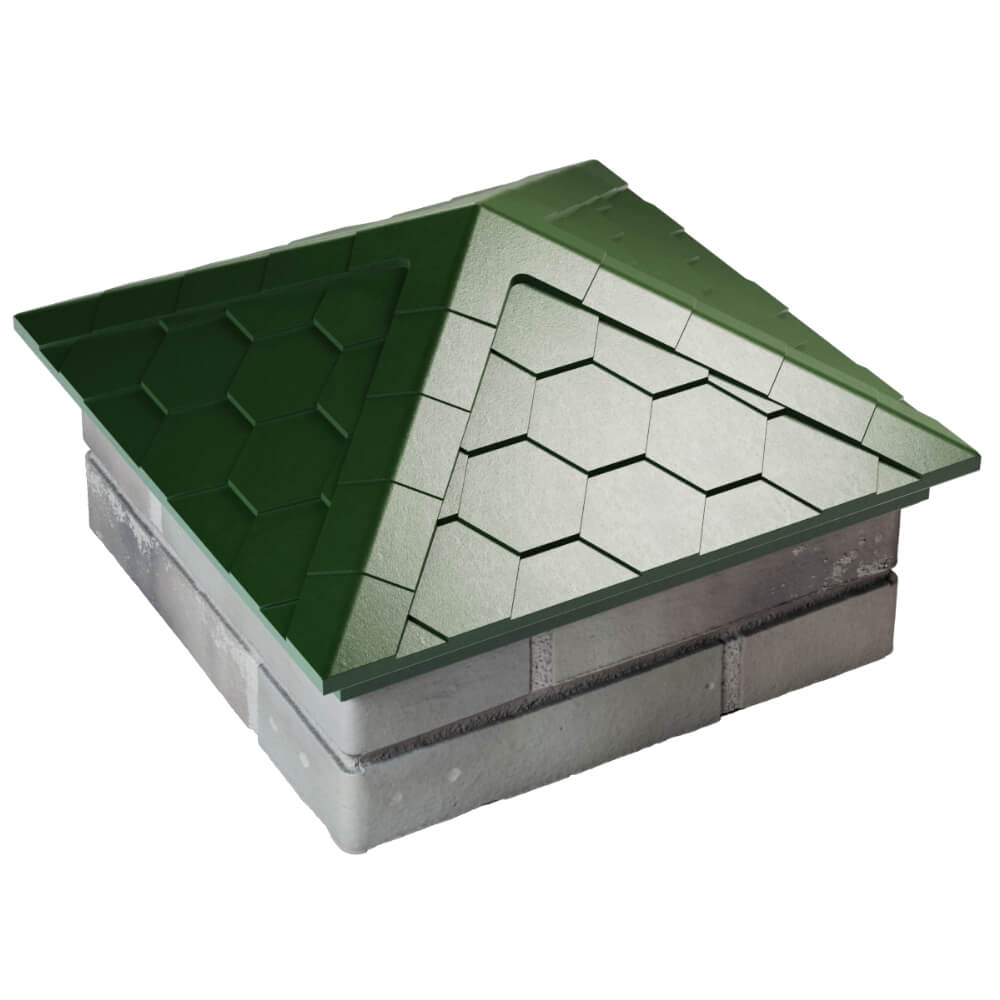 Колпак Zking Эверест Зеленый на столб 1.5х1.5 кирпича (390х390мм) в Таганроге фото