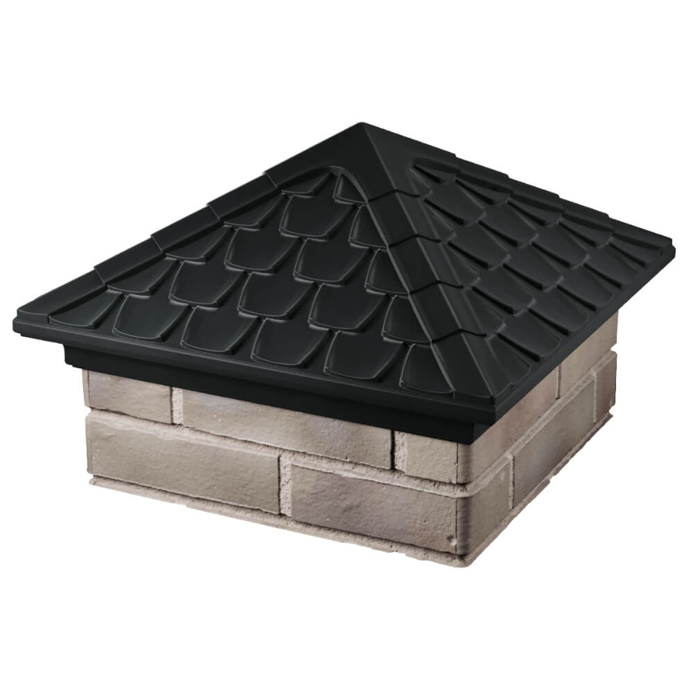 Колпак Zking Эльбрус Черный на столб 1.5х1.5 кирпича (385х385мм) в Таганроге фото