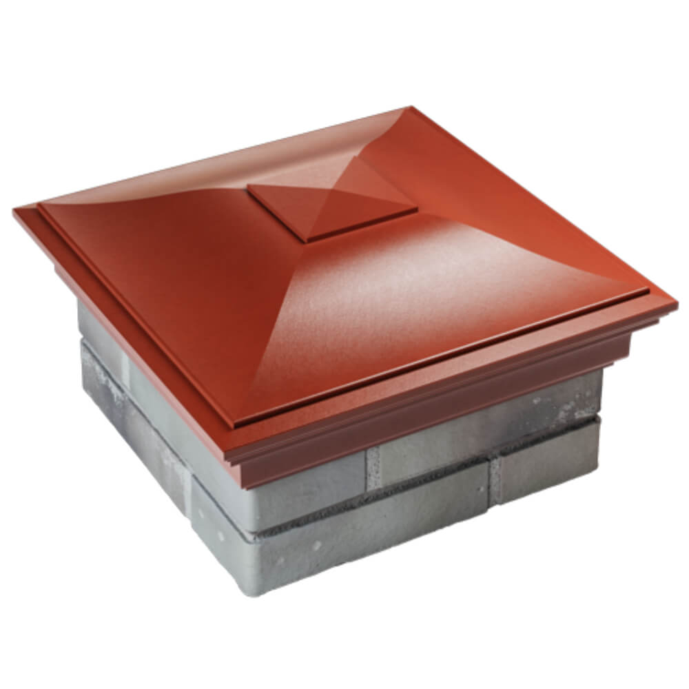 Колпак Zking Монблан Красный на столб 1.5х1.5 кирпича (385х385мм) в Таганроге фото