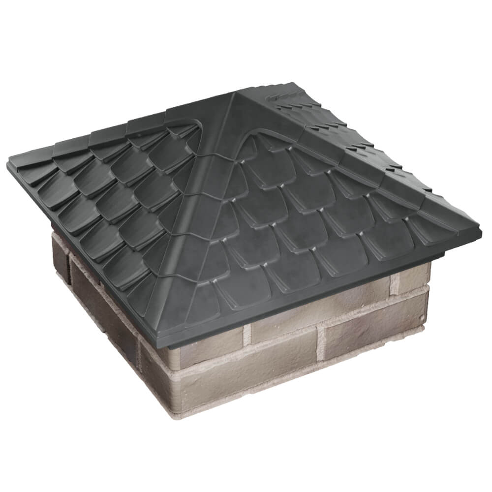 Колпак Zking Эльбрус Серый на столб 1.5х1.5 кирпича (385х385мм) в Таганроге фото