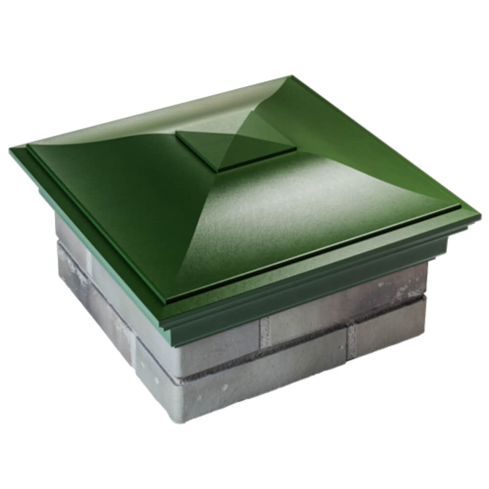Колпак Zking Монблан Зеленый на столб 1.5х1.5 кирпича (385х385мм) в Таганроге фото
