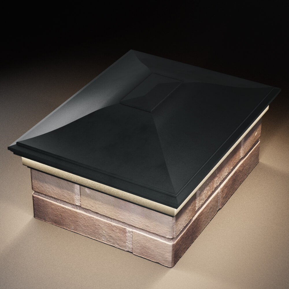 Колпак Zking Монблан Черный на столб 2х1.5 кирпича (515х385мм) c подсветкой в Таганроге фото