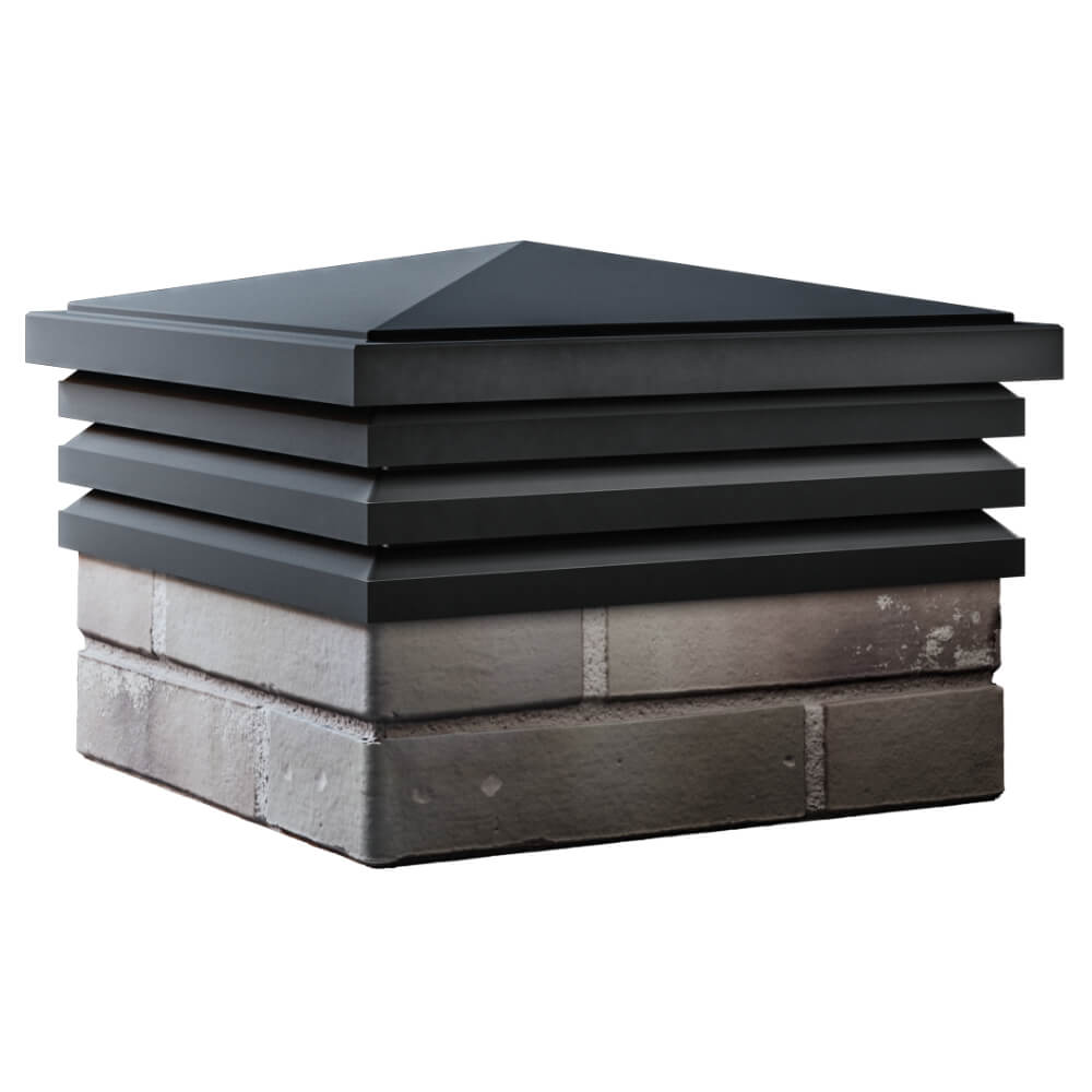 Колпак Zking Бона ХайТек Черный на столб 1.5х1.5 кирпича (385х385мм) в Таганроге фото