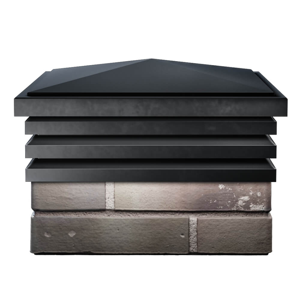 Колпак Zking Бона ХайТек Черный на столб 1.5х1.5 кирпича (385х385мм) Таганрог фото