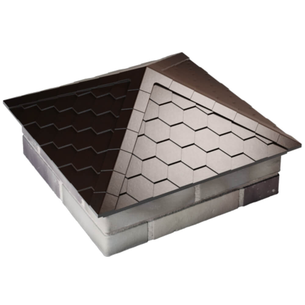 Колпак Zking Эверест Коричневый на столб 2х2 кирпича (535х535мм) Таганрог фото