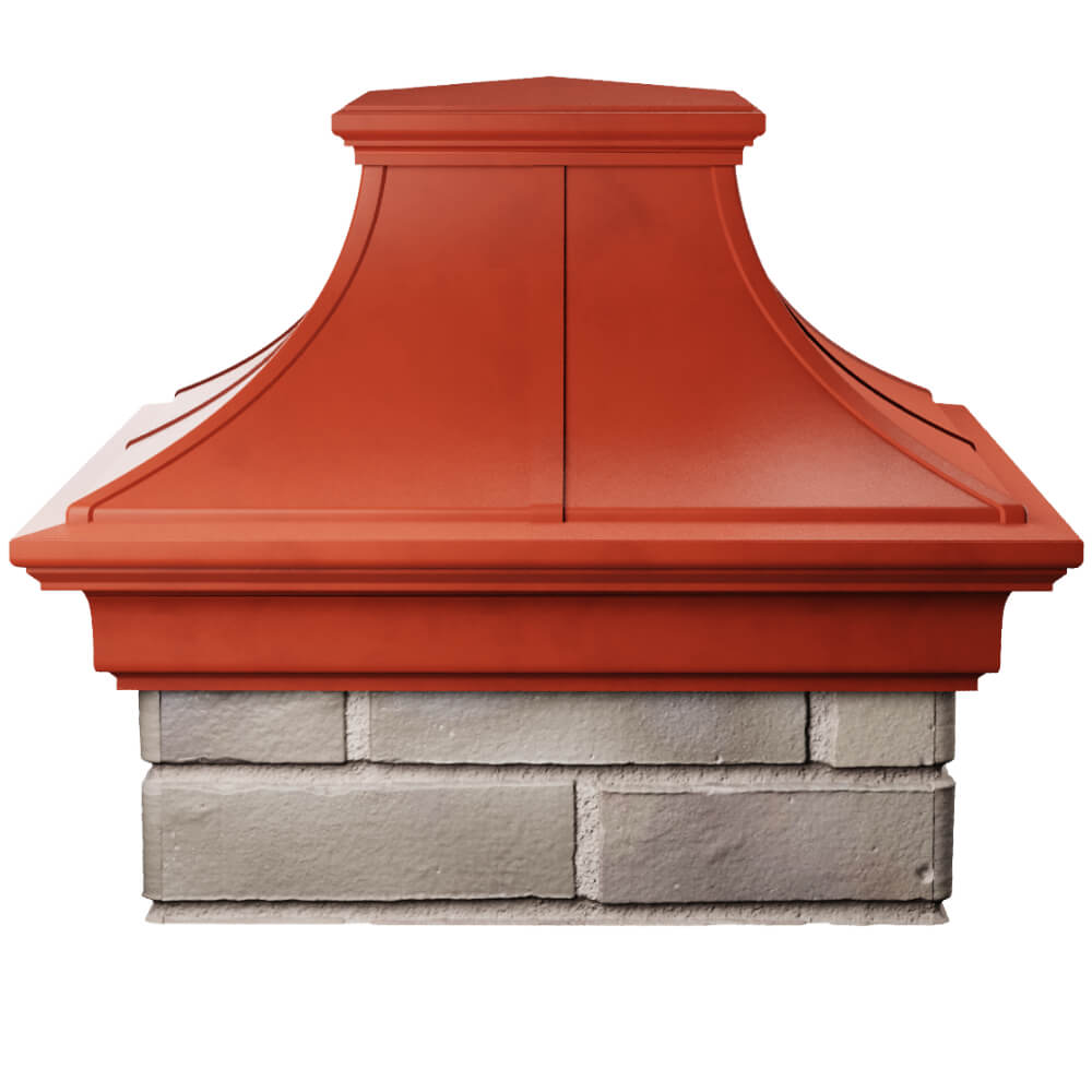 Колпак Zking Монблан Премиум Красный на столб 1.5х1.5 кирпича (385х385мм) Таганрог фото