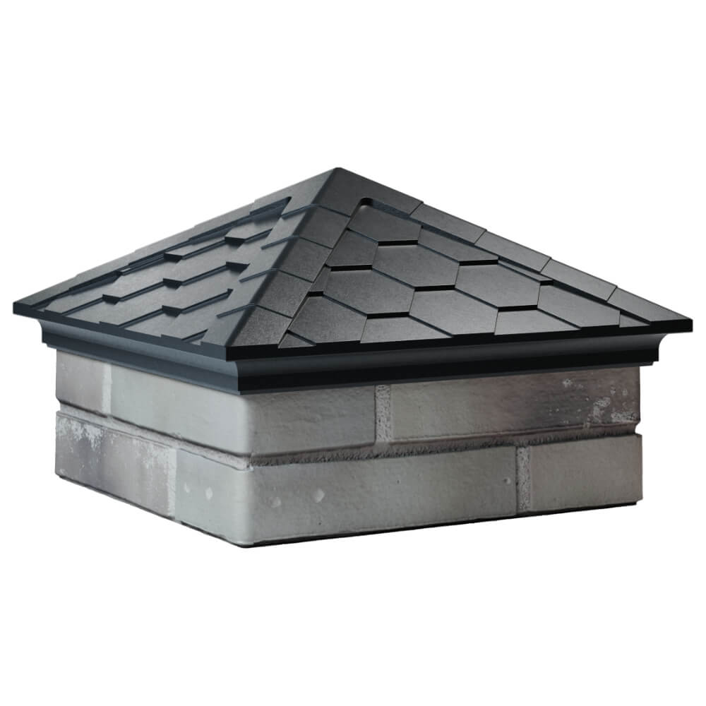 Колпак Zking Эверест Черный на столб 1.5х1.5 кирпича (390х390мм) в Таганроге фото