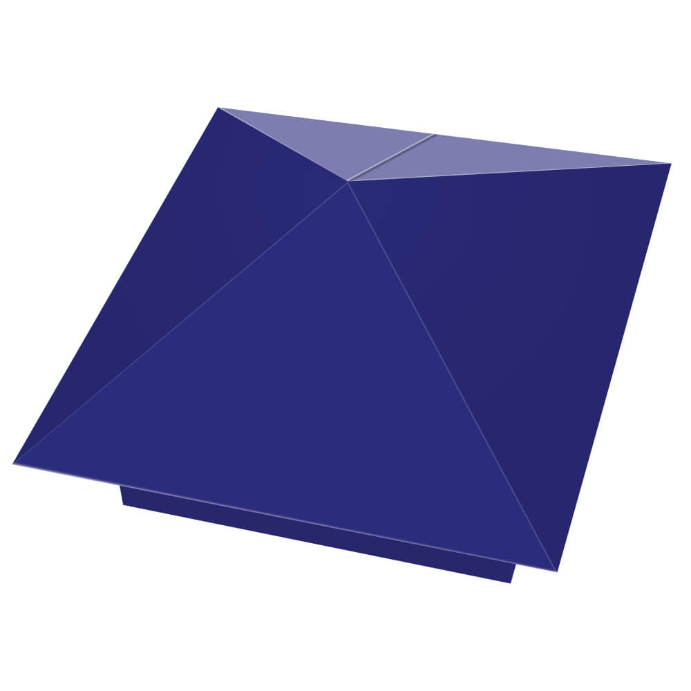 Колпак металлический 400х400мм RAL5002 Синий Ультрамарин заборный Таганрог фото