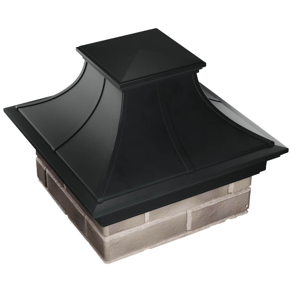 Колпак Zking Монблан Премиум Черный на столб 1.5х1.5 кирпича (385х385мм) в Таганроге фото