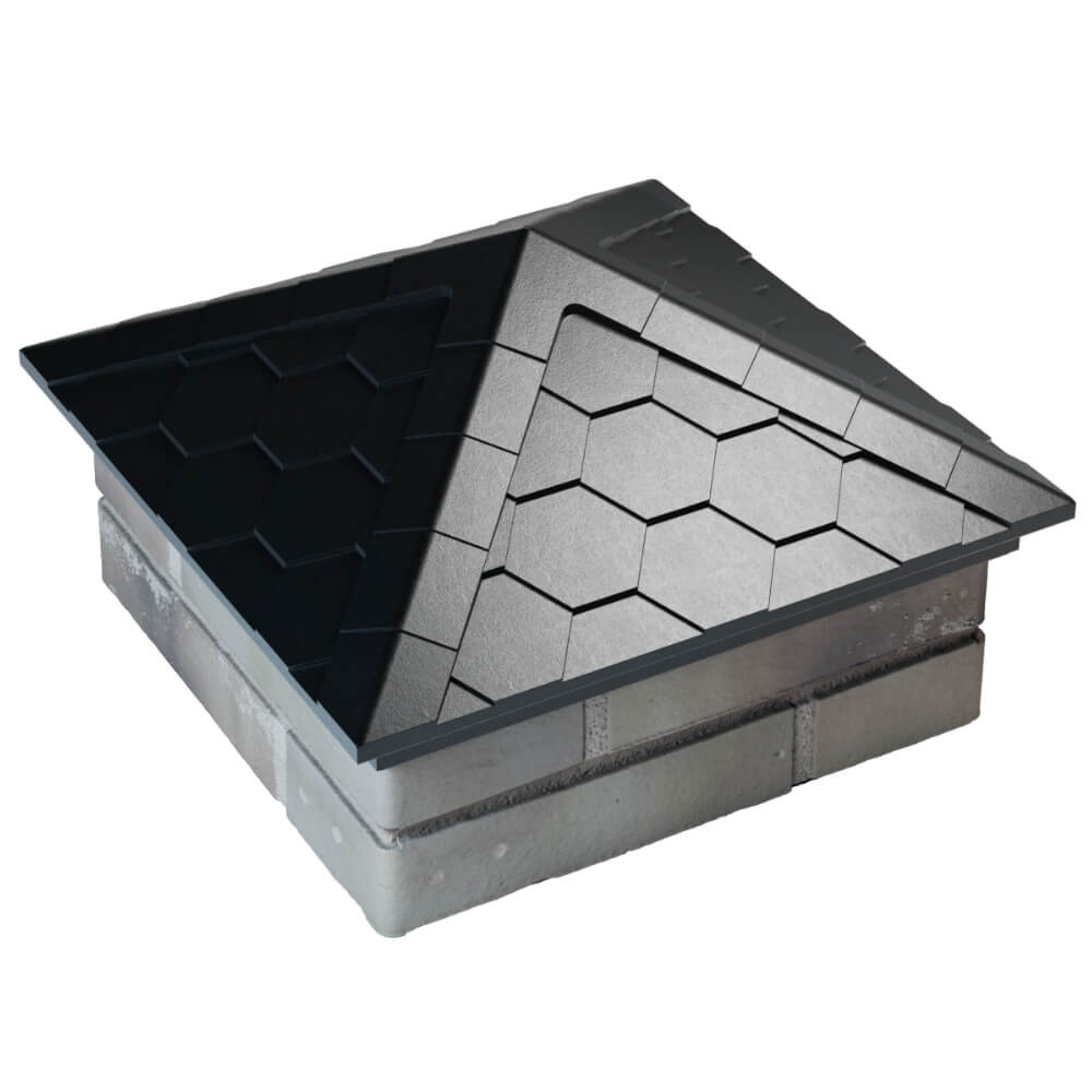 Колпак Zking Эверест Черный на столб 1.5х1.5 кирпича (390х390мм) в Таганроге фото