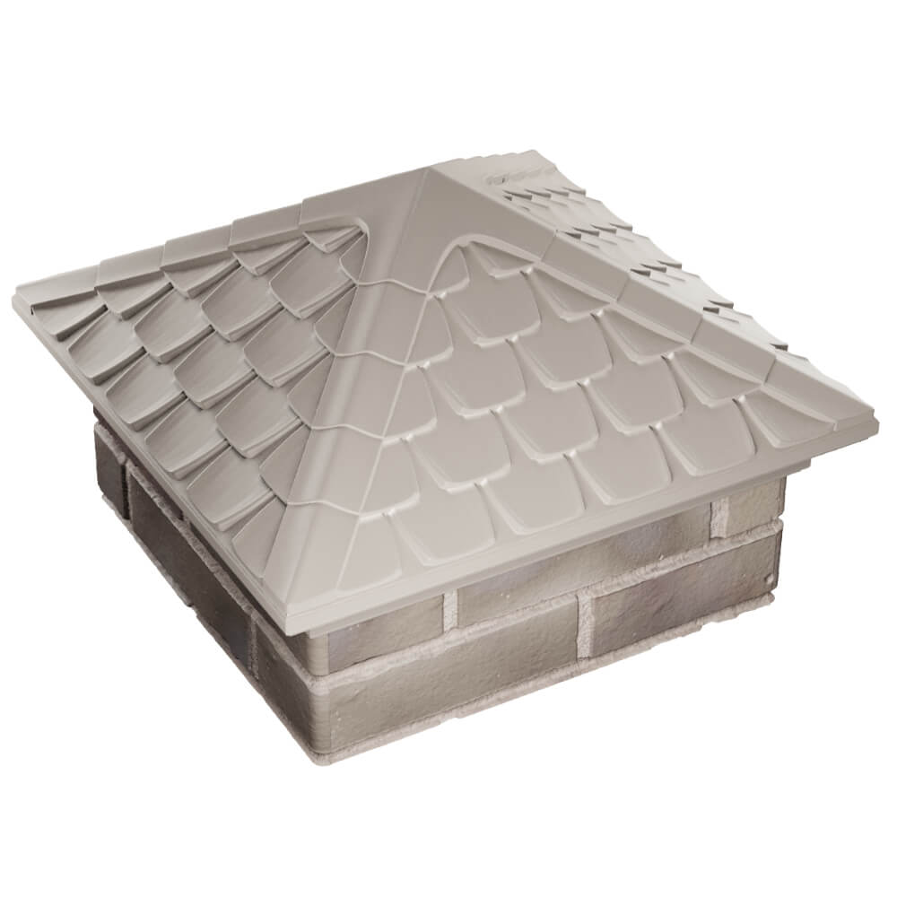 Колпак Zking Эльбрус Бежевый на столб 1.5х1.5 кирпича (385х385мм) в Таганроге фото