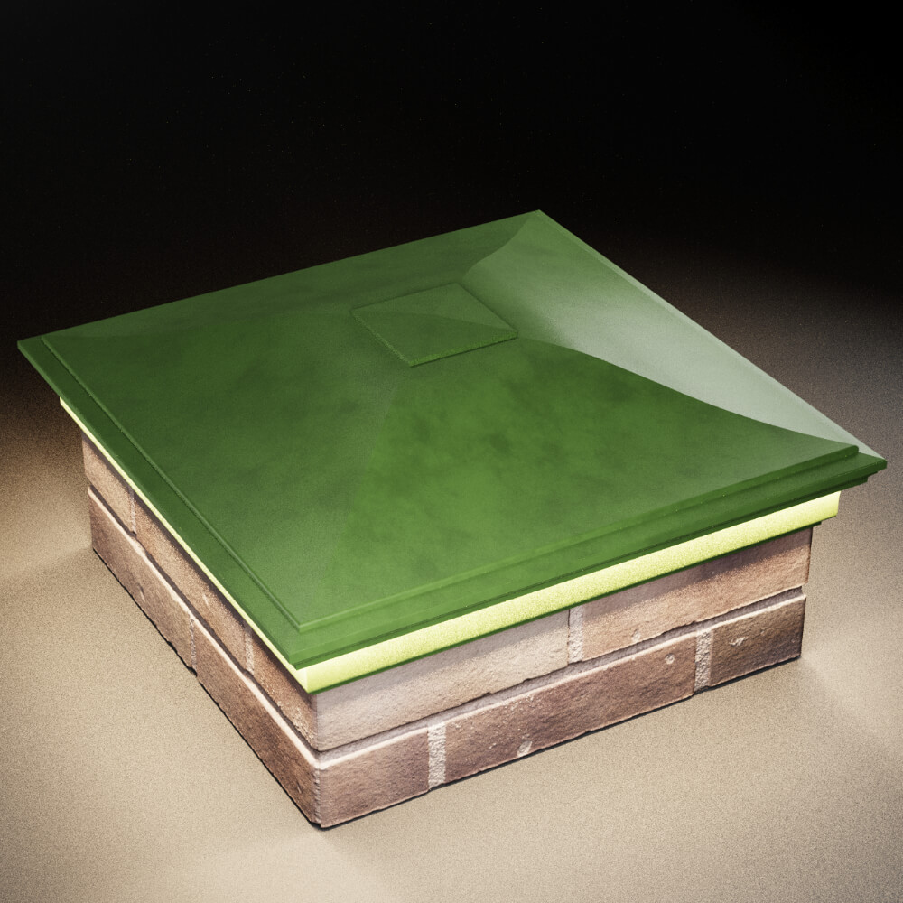 Колпак Zking Монблан Зеленый на столб 2х2 кирпича (515х515мм) c подсветкой в Таганроге фото