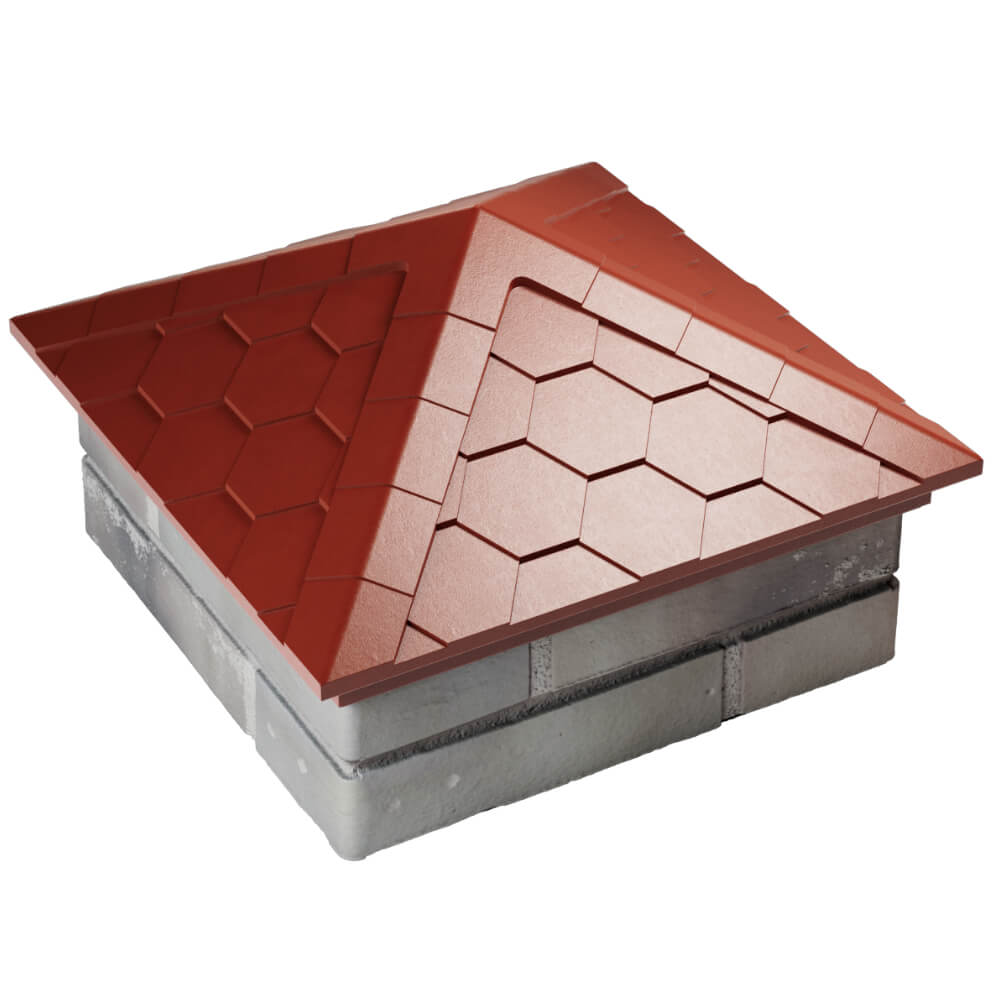 Колпак Zking Эверест Красный на столб 1.5х1.5 кирпича (390х390мм) в Таганроге фото