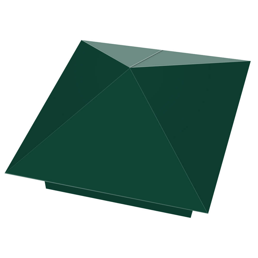 Колпак металлический 390х390мм RAL6005 Зеленый Мох заборный Таганрог фото