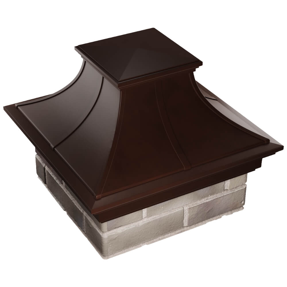 Колпак Zking Монблан Премиум Коричневый на столб 1.5х1.5 кирпича (385х385мм) в Таганроге фото