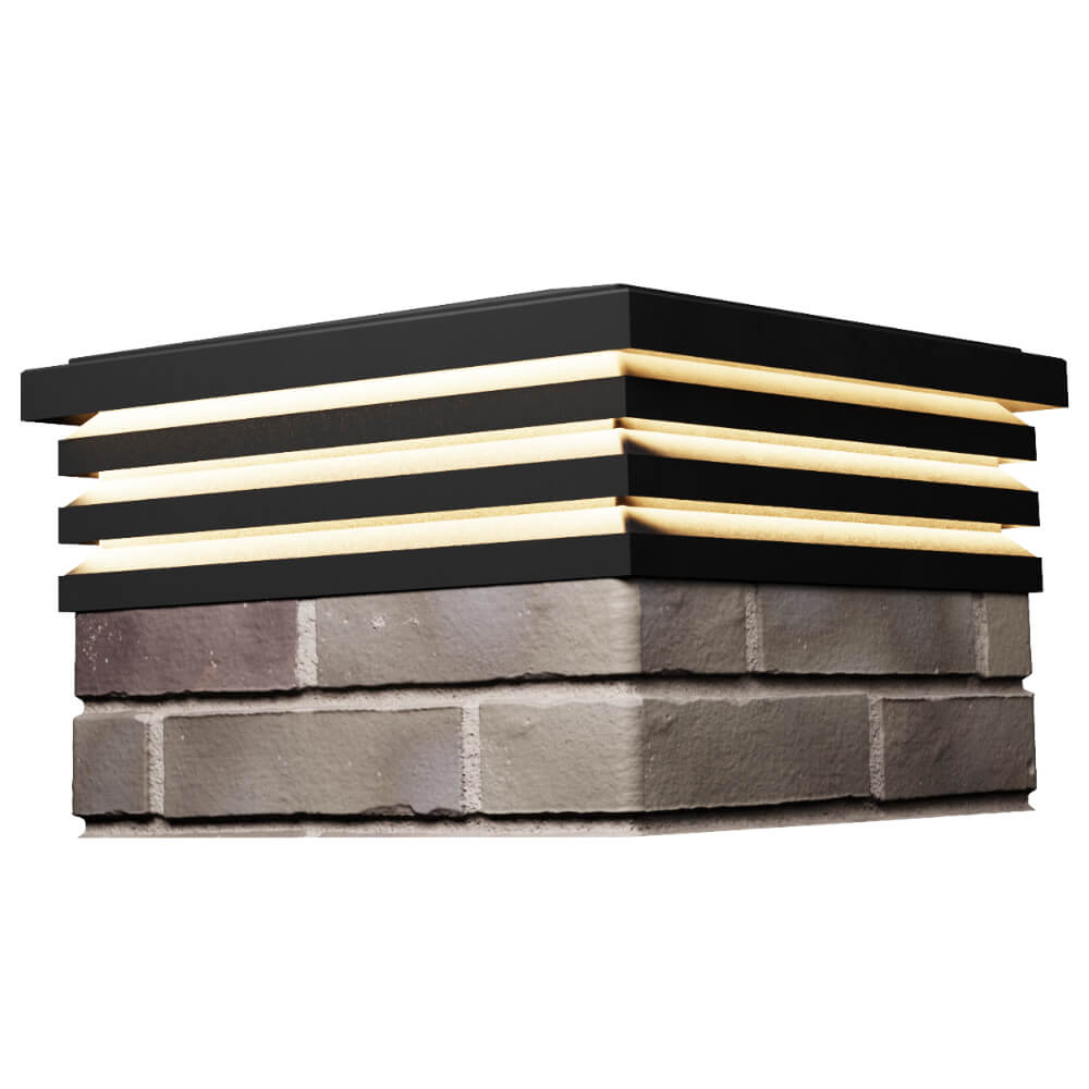 Колпак Zking Бона ХайТек Черный на столб 1.5х1.5 кирпича (385х385мм) с подсветкой в Таганроге фото