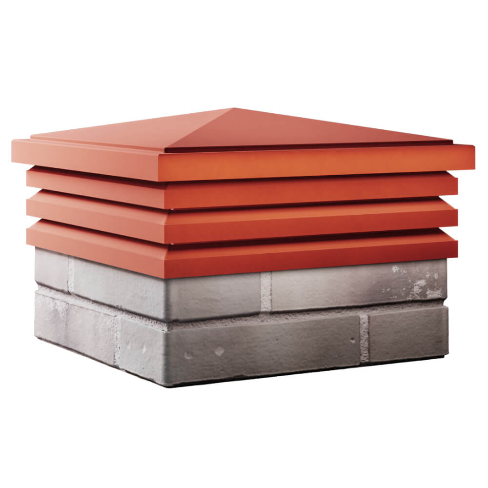 Колпак Zking Бона ХайТек Красный на столб 1.5х1.5 кирпича (385х385мм) в Таганроге фото