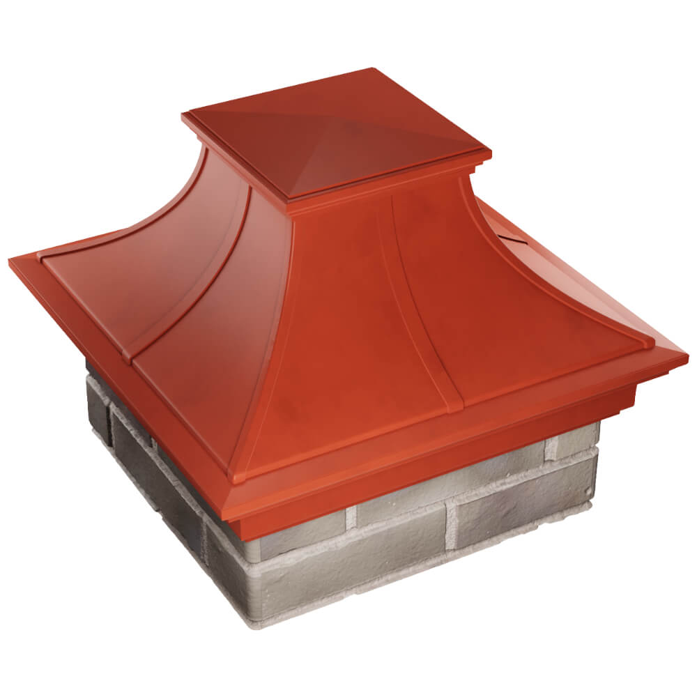 Колпак Zking Монблан Премиум Красный на столб 1.5х1.5 кирпича (385х385мм) в Таганроге фото