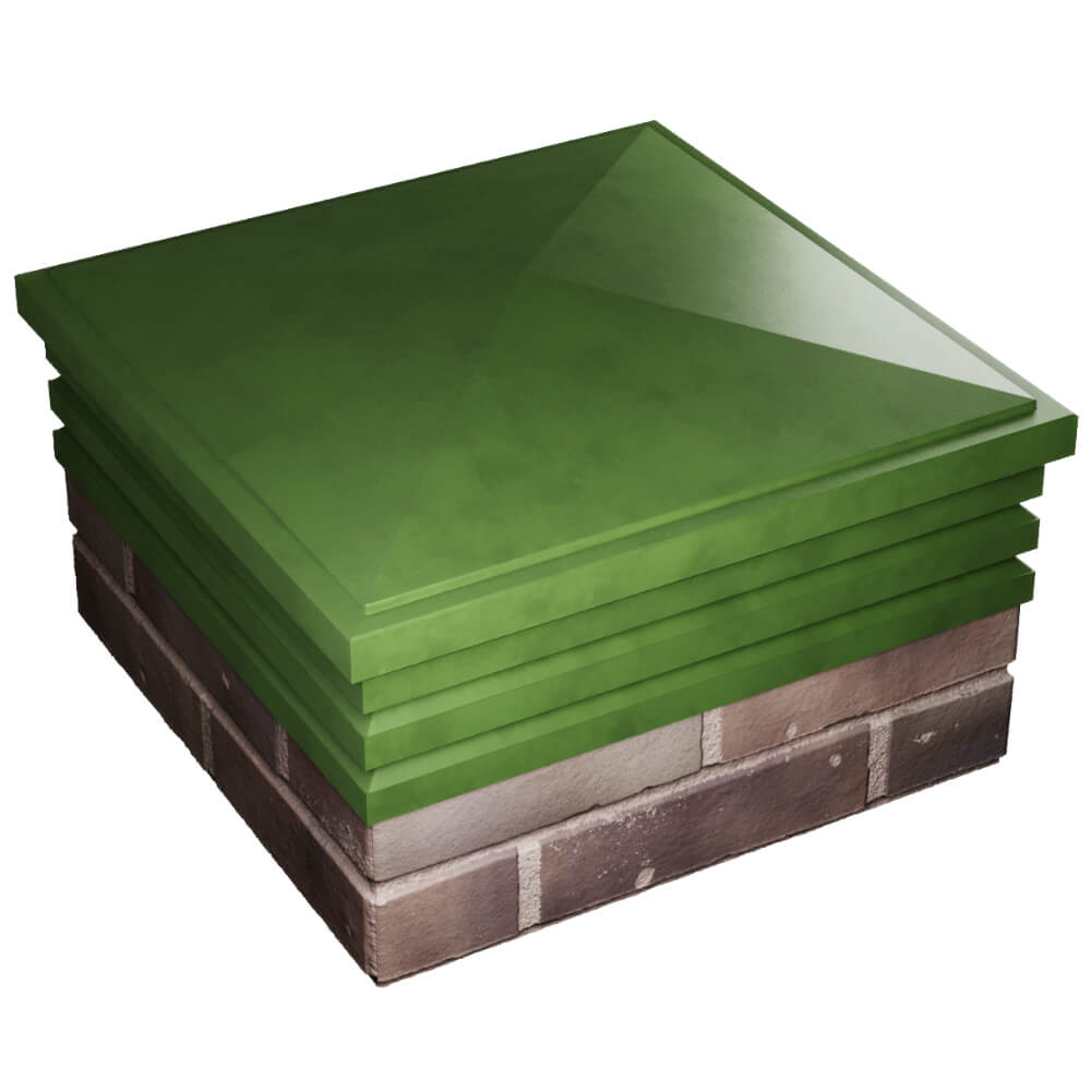 Колпак Zking Бона ХайТек Зеленый на столб 2х2 кирпича (513х513мм) в Таганроге фото