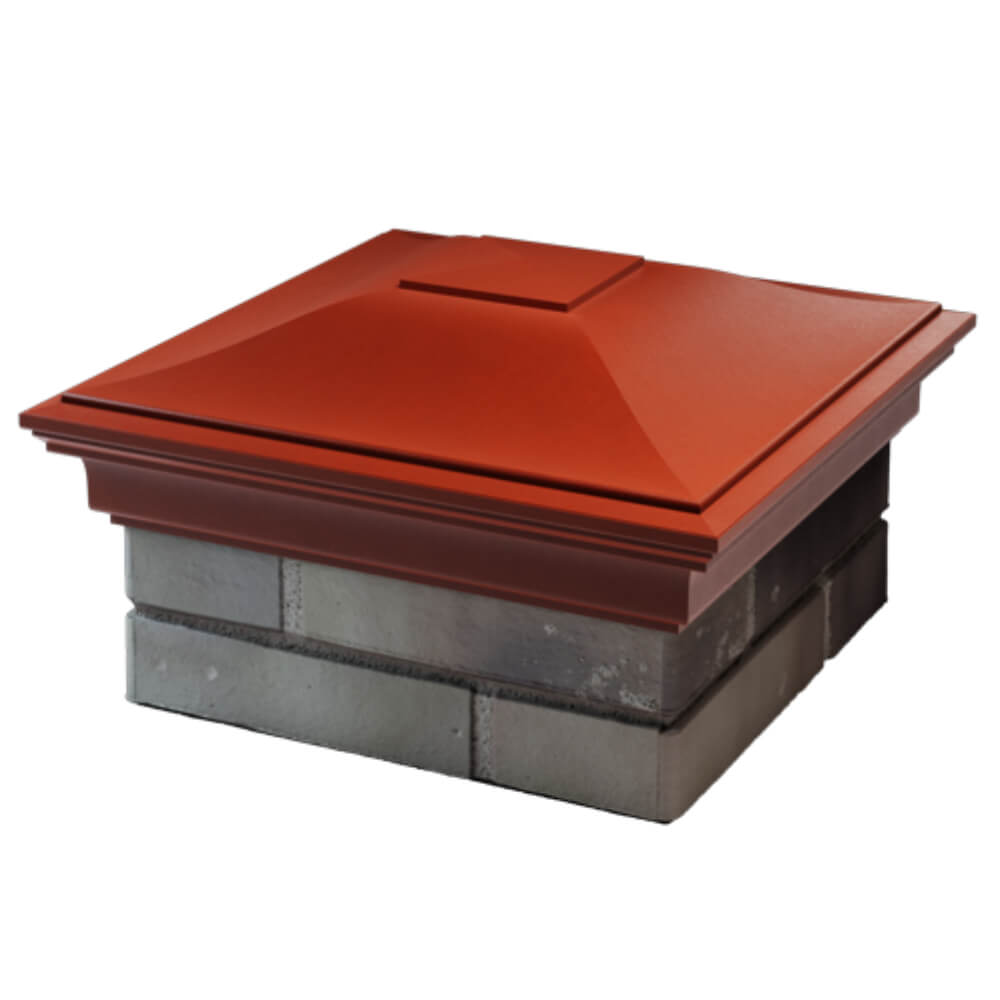 Колпак Zking Монблан Красный на столб 1.5х1.5 кирпича (385х385мм) в Таганроге фото