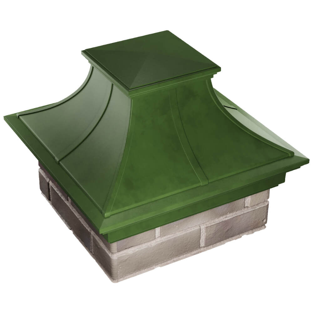 Колпак Zking Монблан Премиум Зеленый на столб 1.5х1.5 кирпича (385х385мм) в Таганроге фото