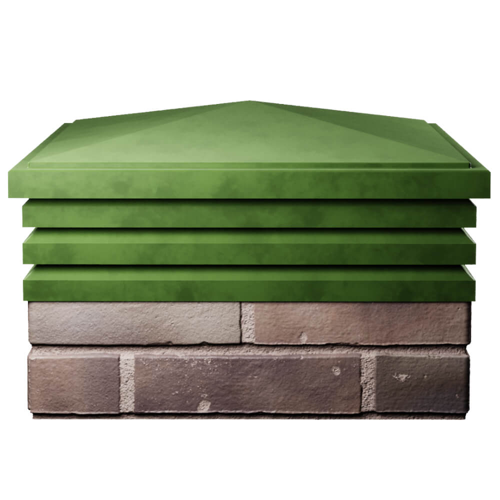 Колпак Zking Бона ХайТек Зеленый на столб 2х2 кирпича (513х513мм) Таганрог фото