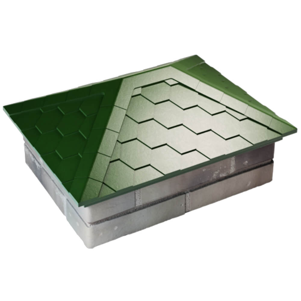 Колпак Zking Эверест Зеленый на столб 2х1.5 кирпича (520х390мм) Таганрог фото