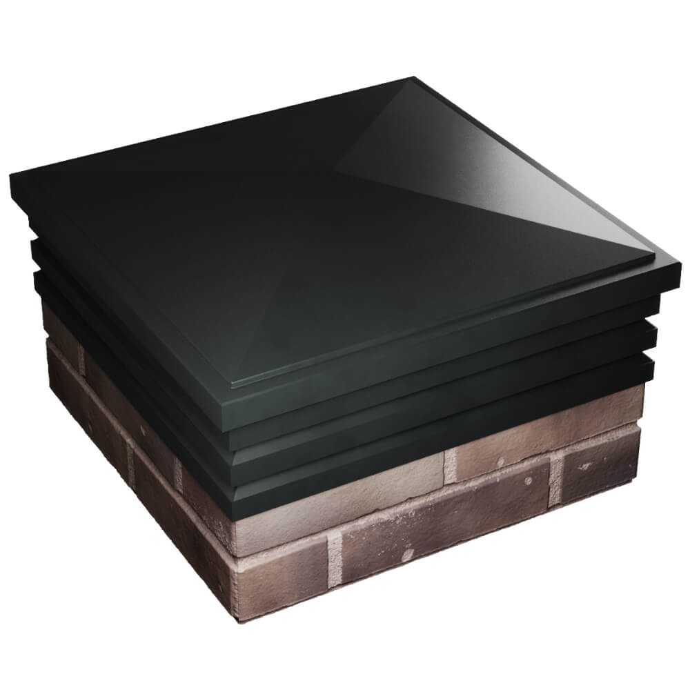 Колпак Zking Бона ХайТек Черный на столб 2х2 кирпича (513х513мм) в Таганроге фото