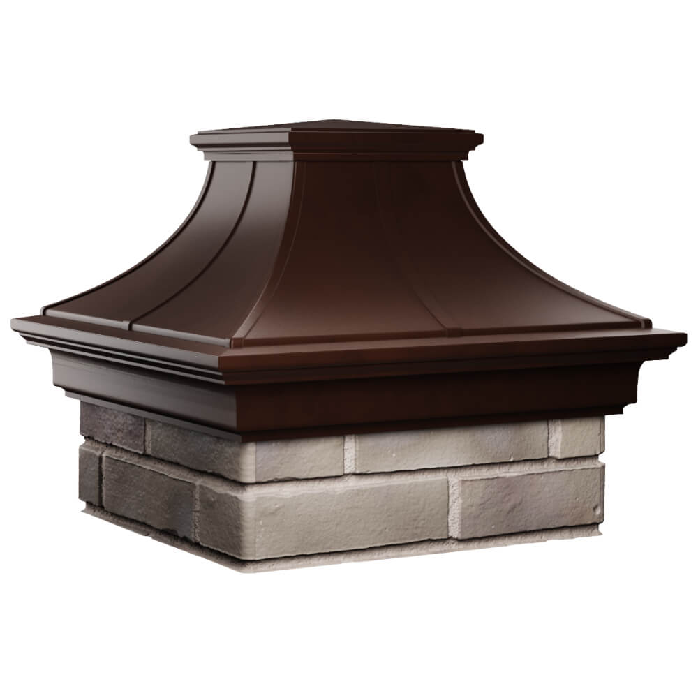Колпак Zking Монблан Премиум Коричневый на столб 1.5х1.5 кирпича (385х385мм) в Таганроге фото