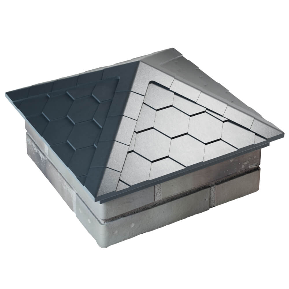 Колпак Zking Эверест Серый на столб 1.5х1.5 кирпича (390х390мм) в Таганроге фото