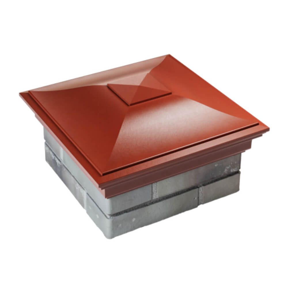 Колпак Zking Монблан Красный на столб 1.5х1.5 еврокирпича 0.7НФ (355х355мм) в Таганроге фото