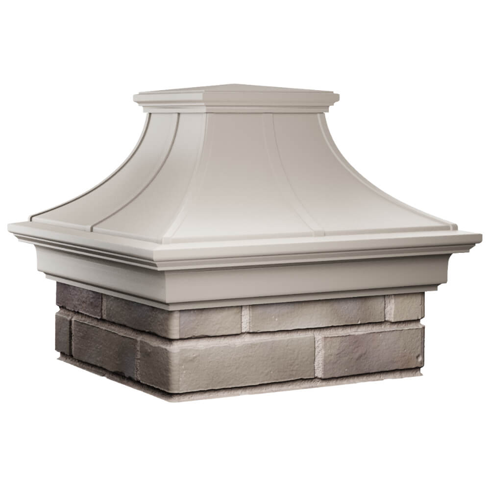 Колпак Zking Монблан Премиум Бежевый на столб 1.5х1.5 кирпича (385х385мм) в Таганроге фото