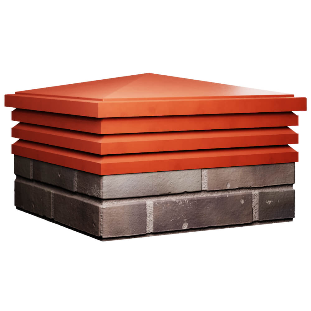 Колпак Zking Бона ХайТек Красный на столб 2х2 кирпича (513х513мм) в Таганроге фото