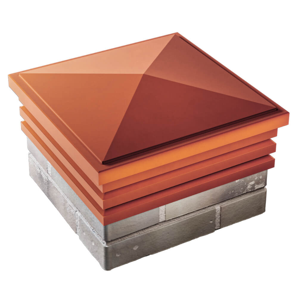 Колпак Zking Бона ХайТек Красный на столб 1.5х1.5 кирпича (385х385мм) в Таганроге фото