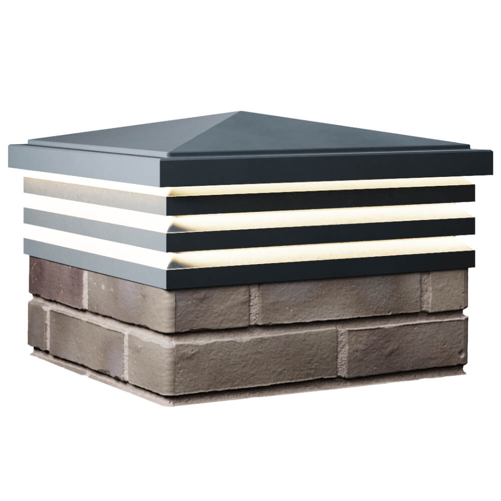 Колпак Zking Бона ХайТек Серый на столб 1.5х1.5 кирпича (385х385мм) с подсветкой в Таганроге фото