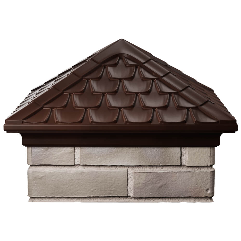 Колпак Zking Эльбрус Коричневый на столб 1.5х1.5 кирпича (385х385мм) Таганрог фото