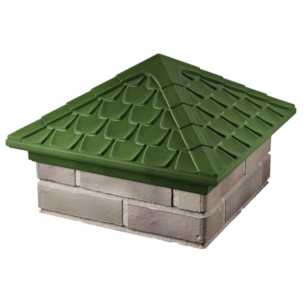 Колпак Zking Эльбрус Зеленый на столб 1.5х1.5 кирпича (385х385мм) в Таганроге фото