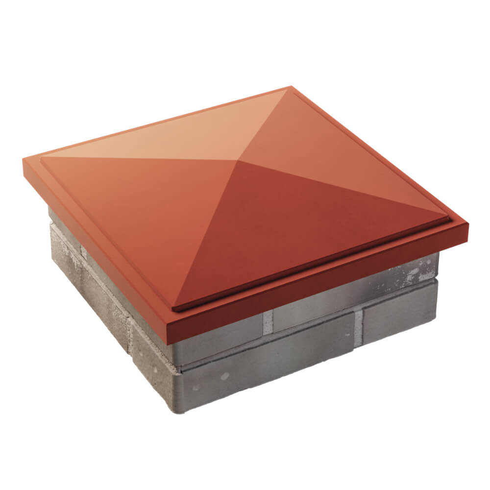 Колпак Zking БонаМоно Красный на столб 1.5х1.5 кирпича (385х385, 400х400мм) в Таганроге фото