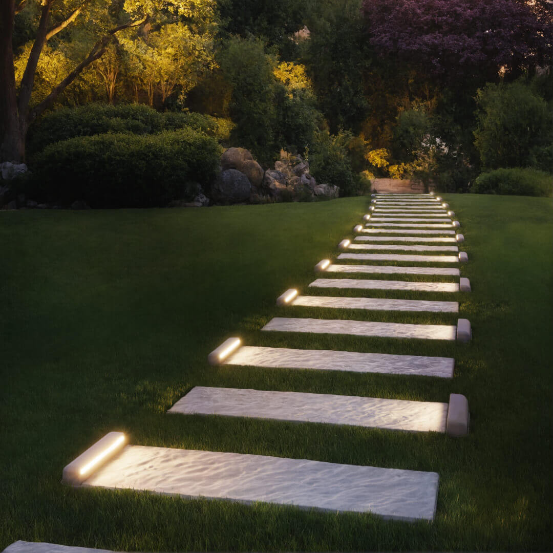 LED Светильник для шаговой плиты STONE Светлая Галька 330х75х98мм в Таганроге фото